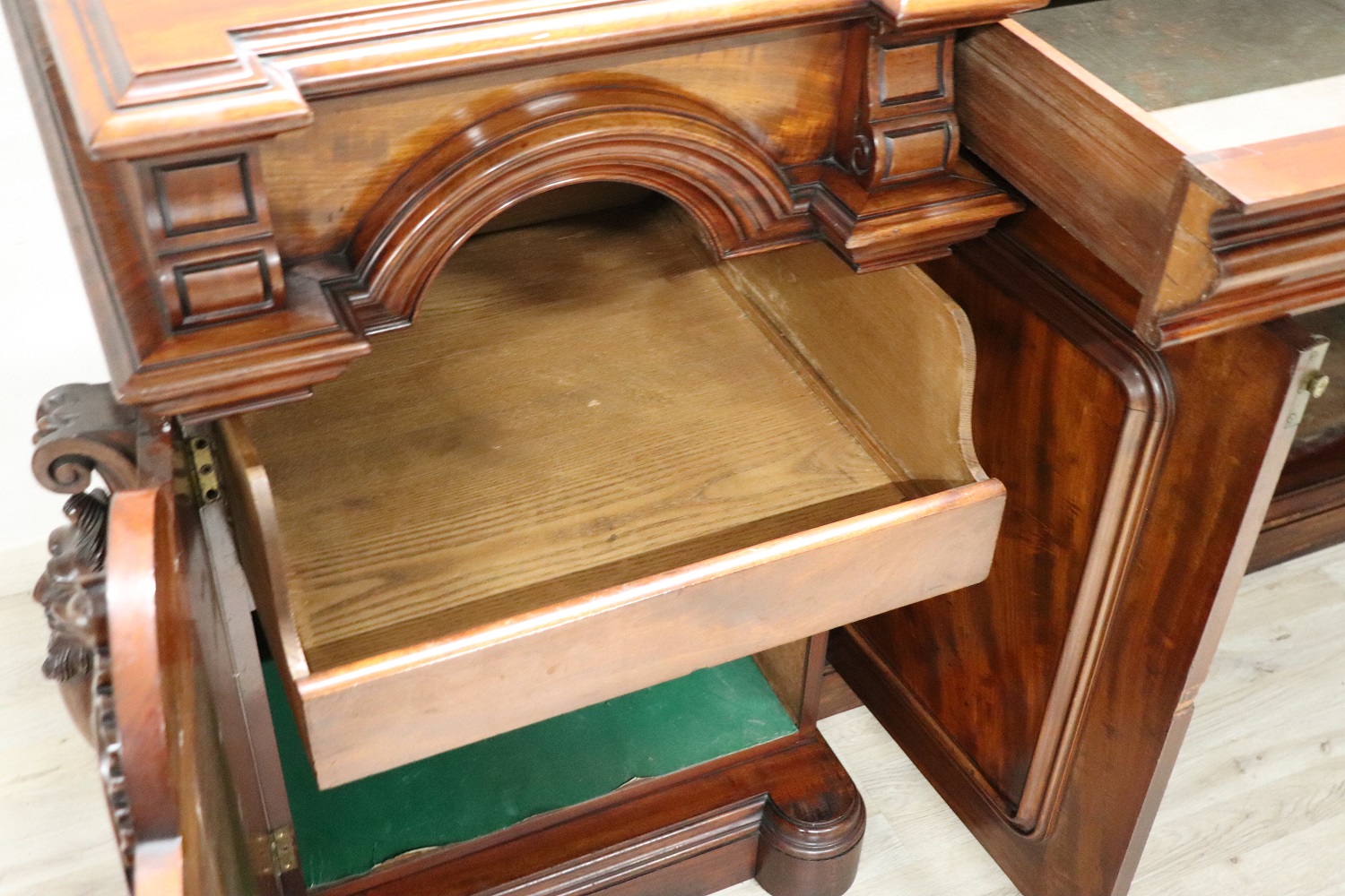 Carved Wood Sideboard, Early 20th Century