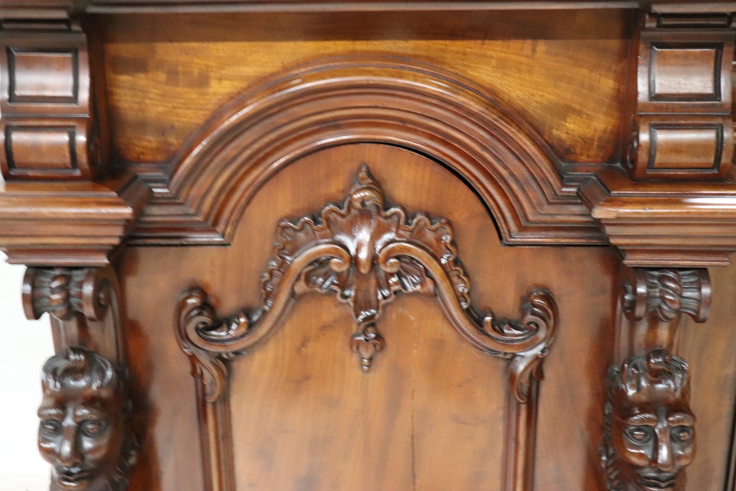 Carved Wood Sideboard, Early 20th Century