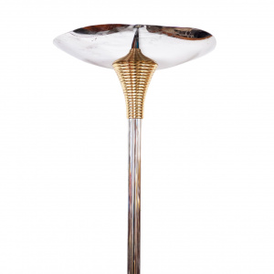 Chromed Metal & Brass Ministerial Floor Lamp From Drummond, 1970s