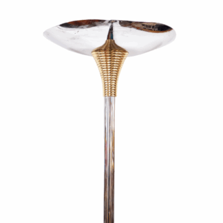Chromed Metal & Brass Ministerial Floor Lamp From Drummond, 1970s