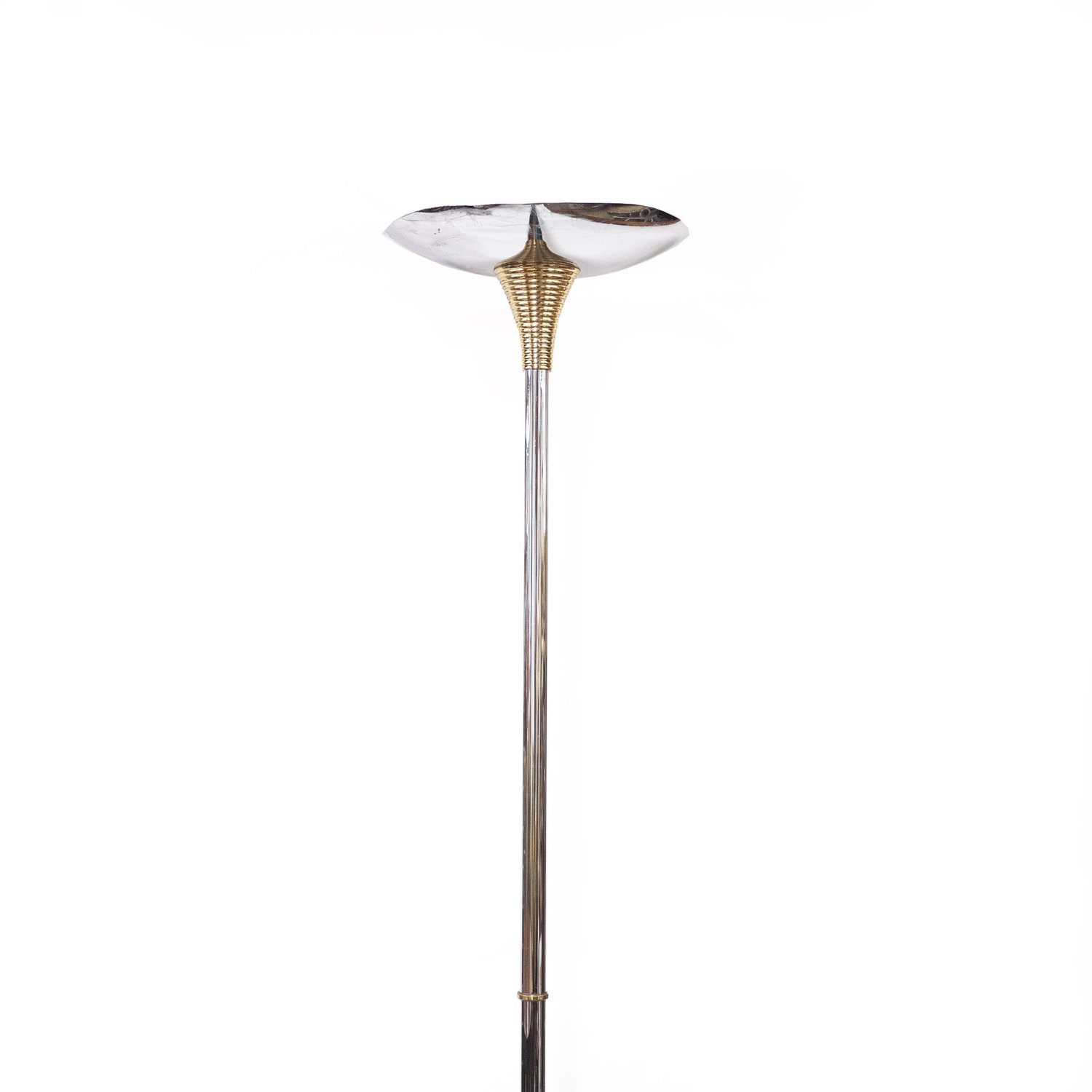 Chromed Metal & Brass Ministerial Floor Lamp From Drummond, 1970s