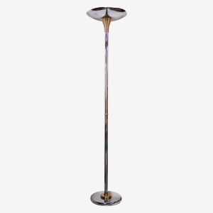 Chromed Metal & Brass Ministerial Floor Lamp From Drummond, 1970s