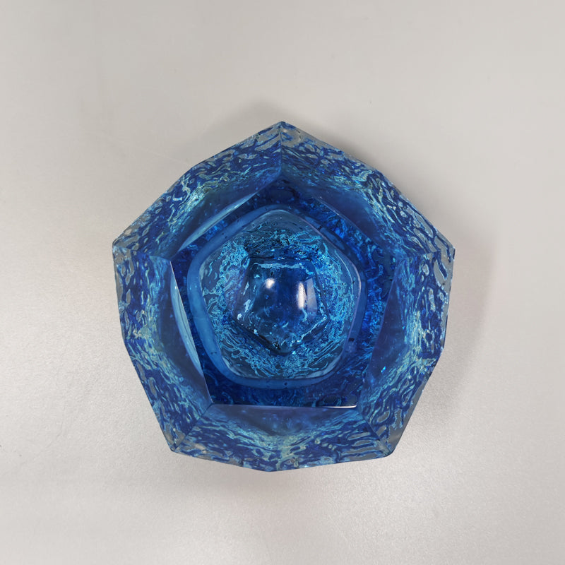 1960s Blue Ashtray or Vide Poche By Flavio Poli for Seguso