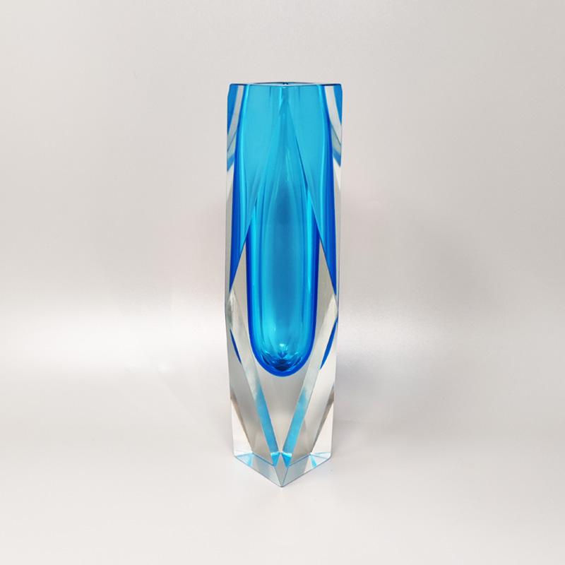 1960s Rare Blue Vase By Flavio Poli for Seguso. Made in Italy
