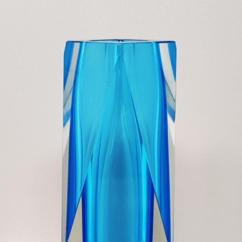 1960s Rare Blue Vase By Flavio Poli for Seguso. Made in Italy