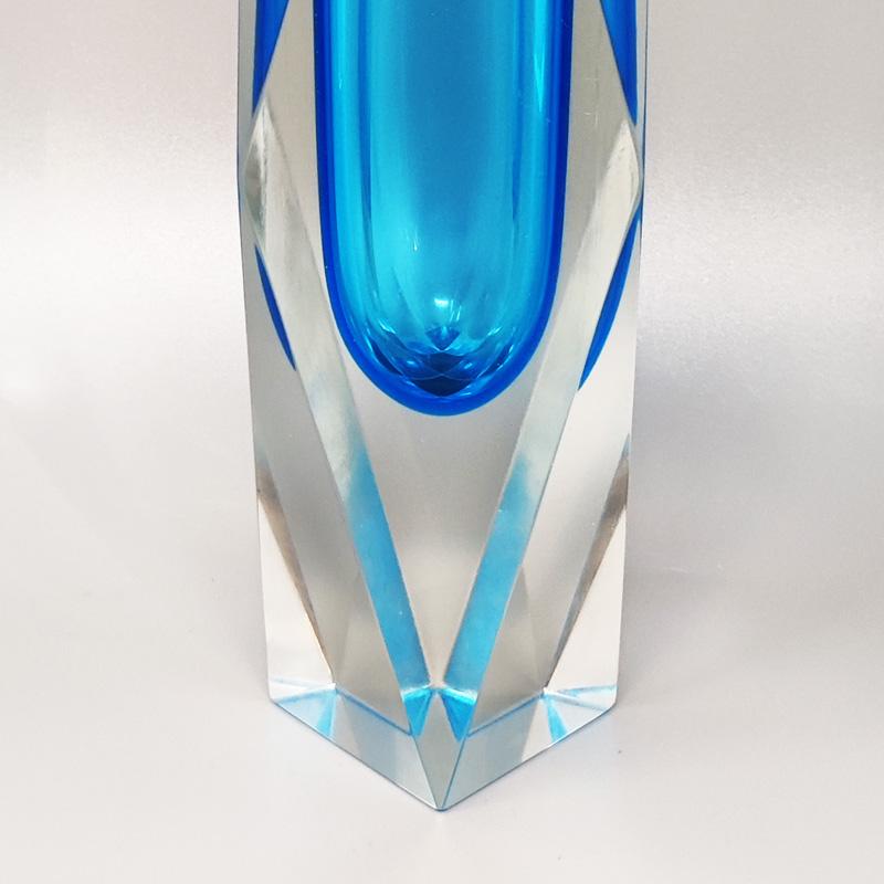 1960s Rare Blue Vase By Flavio Poli for Seguso. Made in Italy