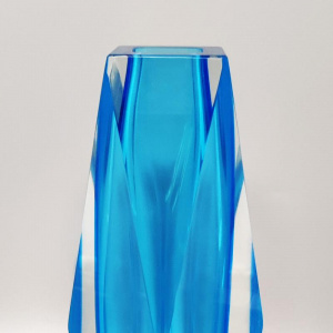 1960s Rare Blue Vase By Flavio Poli for Seguso. Made in Italy