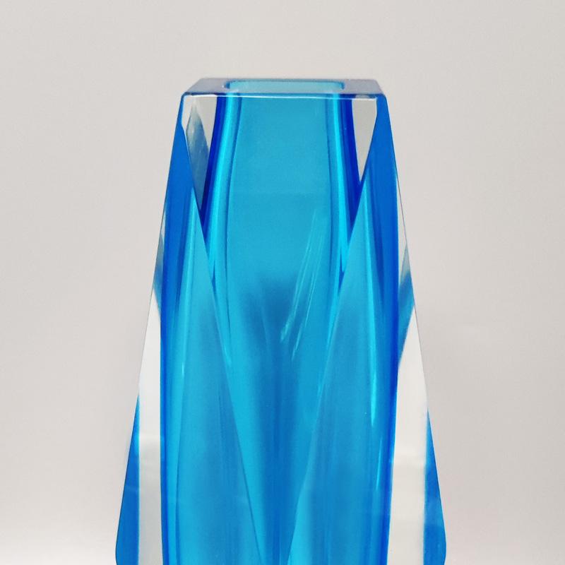 1960s Rare Blue Vase By Flavio Poli for Seguso. Made in Italy