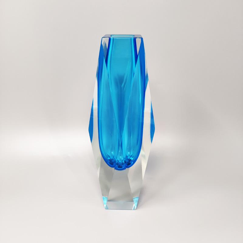 1960s Rare Blue Vase By Flavio Poli for Seguso. Made in Italy