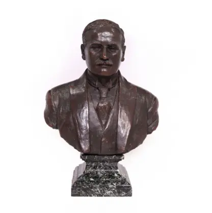 Antique French Bronze Bust Of G,Gars Born 1878