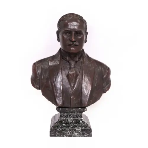 Antique French Bronze Bust Of G,Gars Born 1878