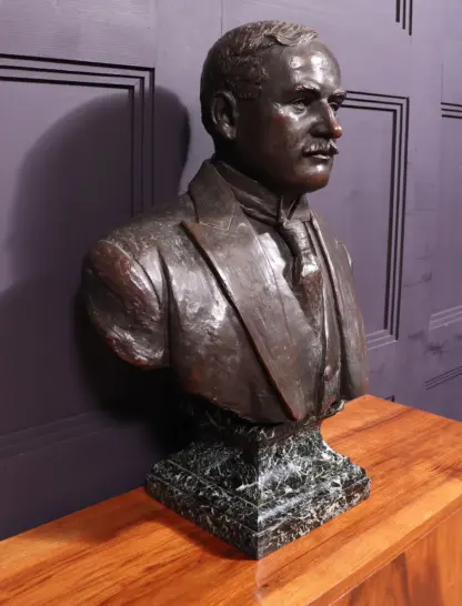Antique French Bronze Bust Of G,Gars Born 1878 - Image 13