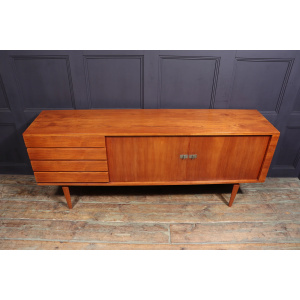 Mid Century Danish Tambour Door Sideboard By Bramin