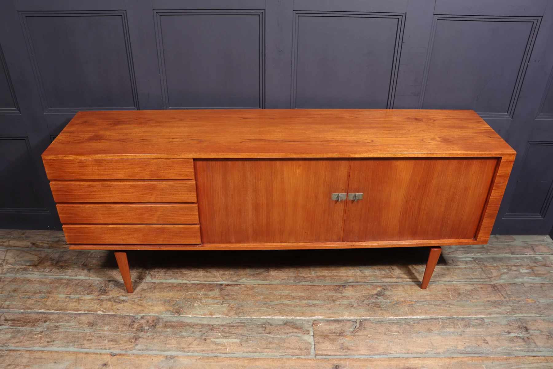 Mid Century Danish Tambour Door Sideboard By Bramin