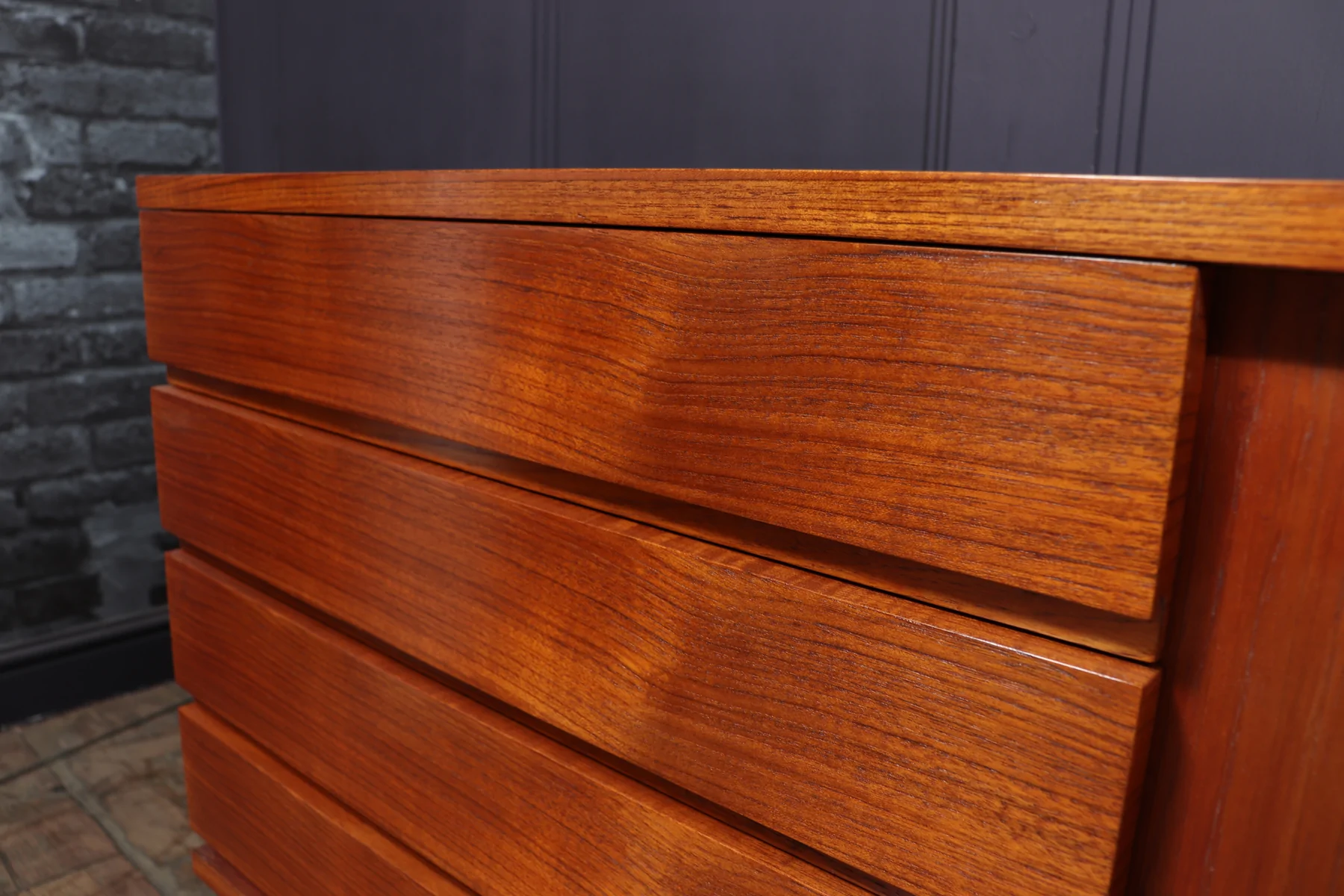 Mid Century Danish Tambour Door Sideboard By Bramin