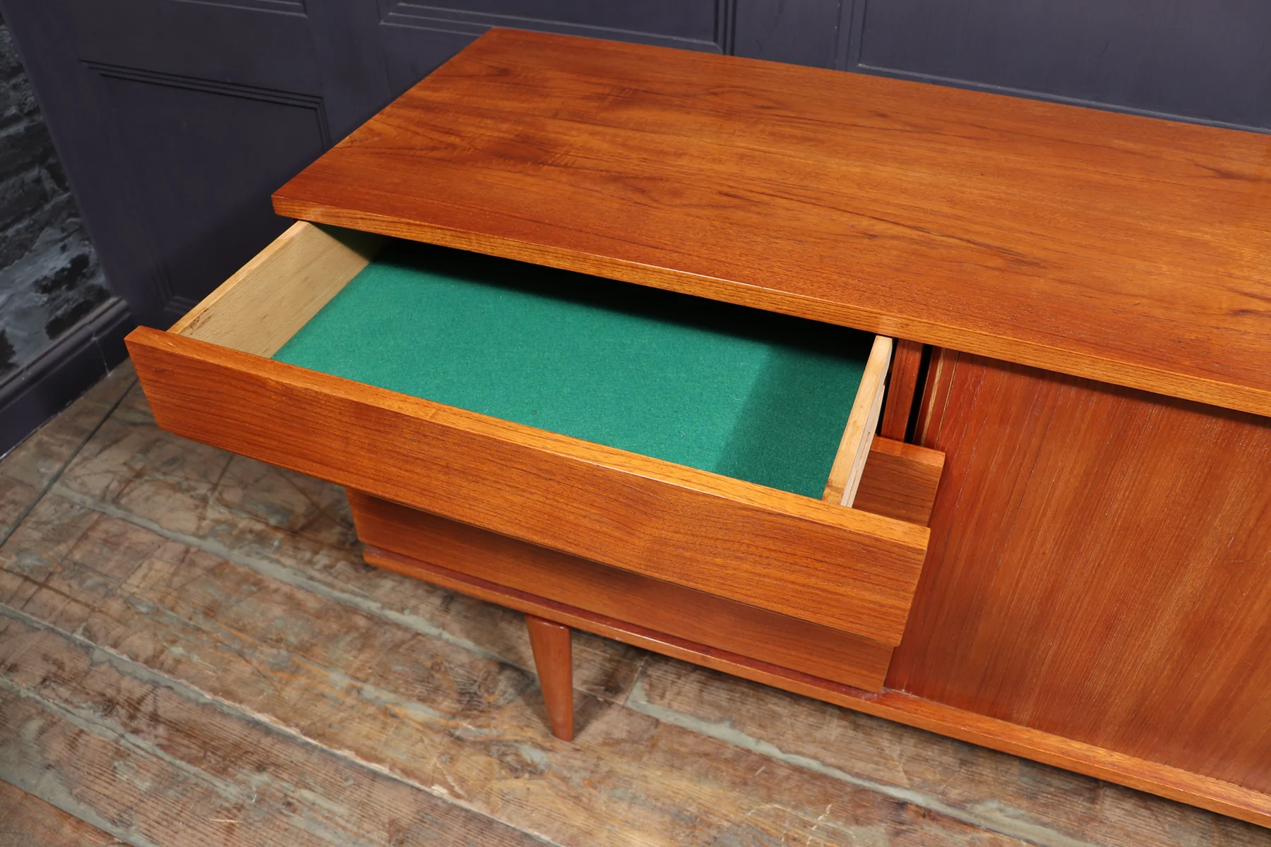 Mid Century Danish Tambour Door Sideboard By Bramin