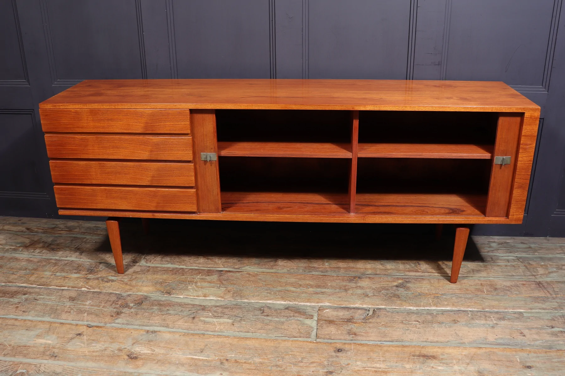 Mid Century Danish Tambour Door Sideboard By Bramin