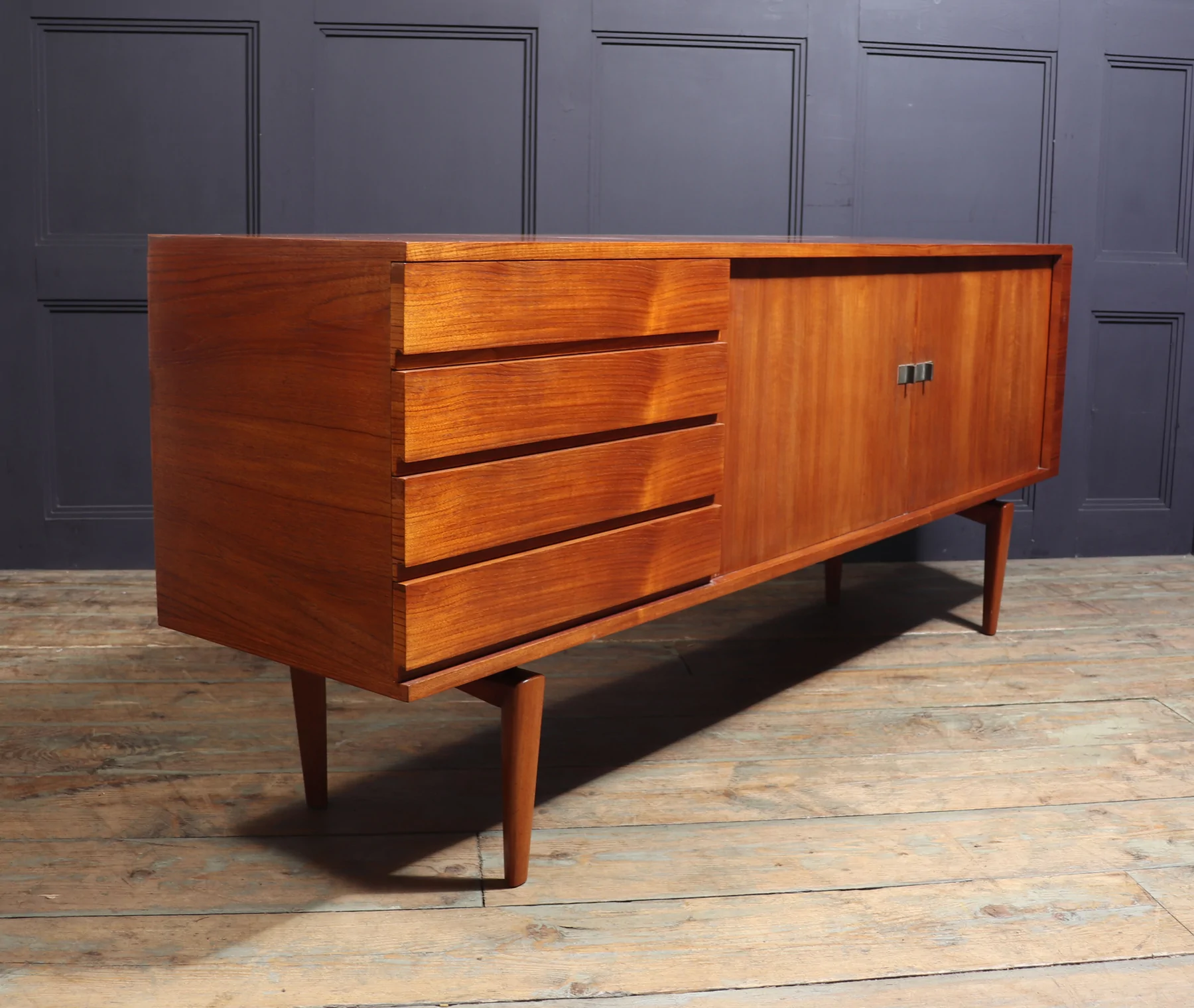 Mid Century Danish Tambour Door Sideboard By Bramin