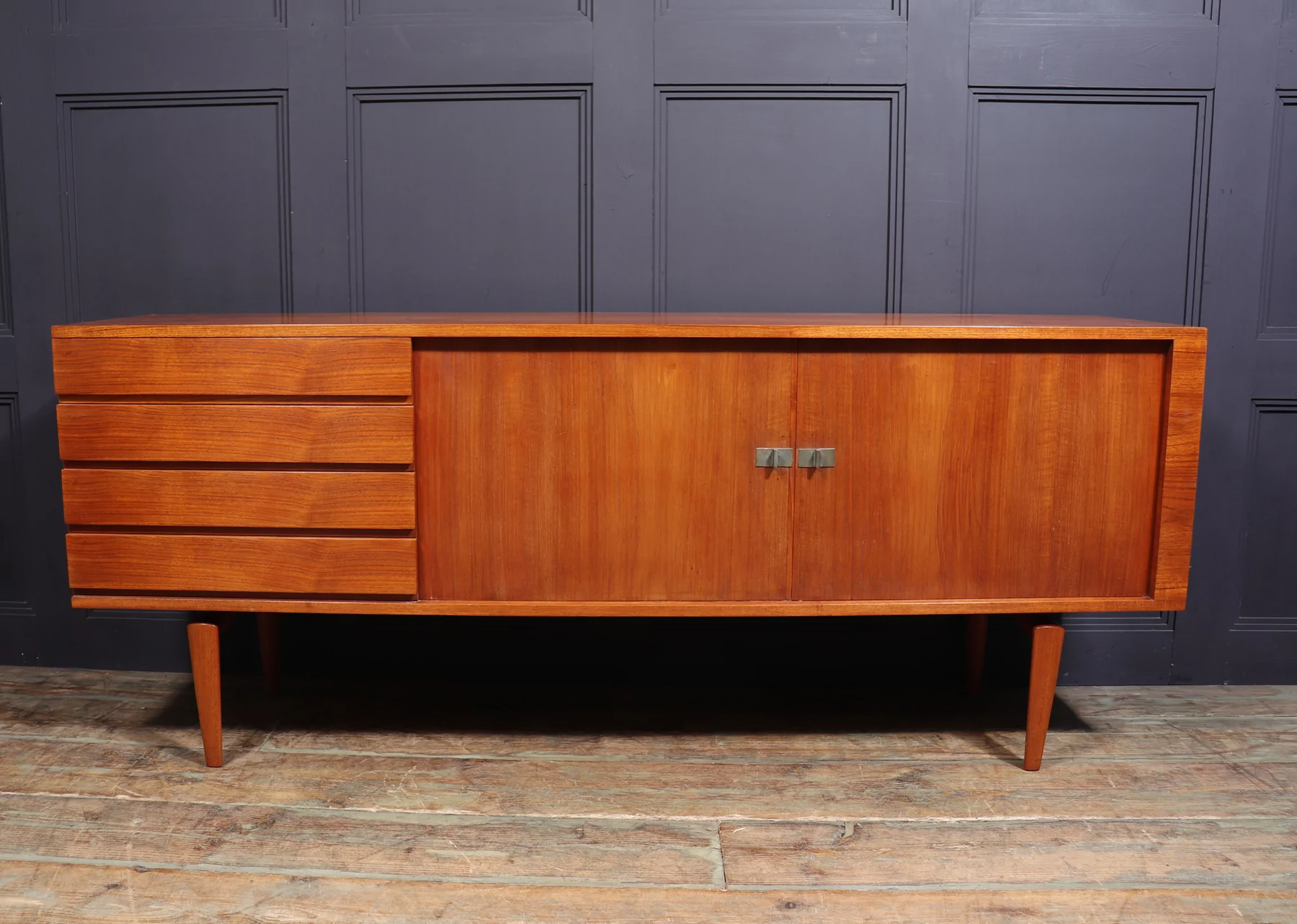 Mid Century Danish Tambour Door Sideboard By Bramin