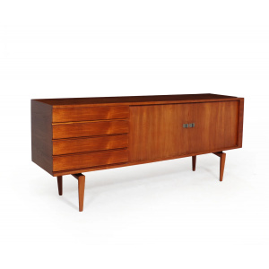 Mid Century Danish Tambour Door Sideboard By Bramin