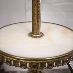 Vintage French Brass And Onyx Floor Lamp, 1930s