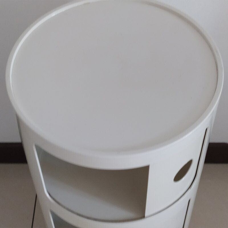 1970s Pair of vintage White Plastic Modular Cabinets by Anna Castelli Ferrieri for Kartell. Made in Italy