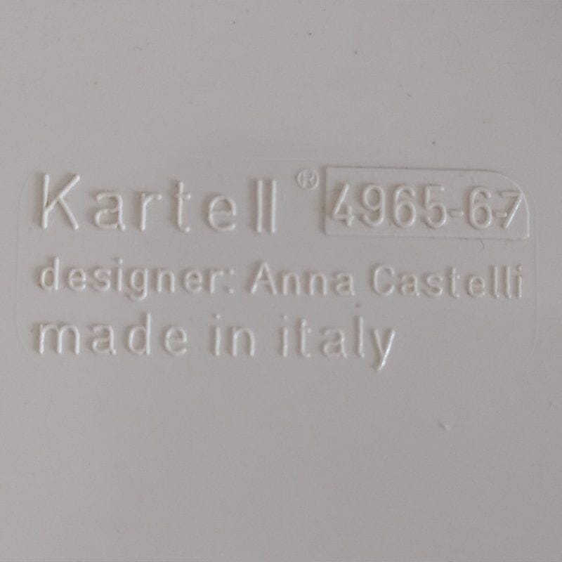 1970s Pair of vintage White Plastic Modular Cabinets by Anna Castelli Ferrieri for Kartell. Made in Italy
