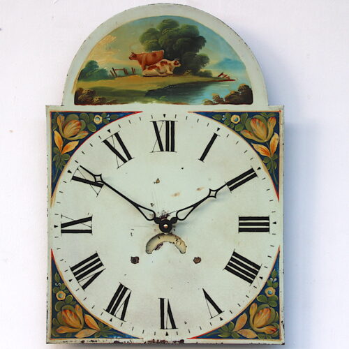 Grandfather Clock Hand Painted Dial, 1800s
