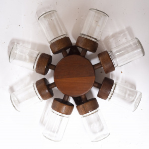 Teak Danish 8 Spice Wheel/ Rack By Digsmed Denmark, 1960s