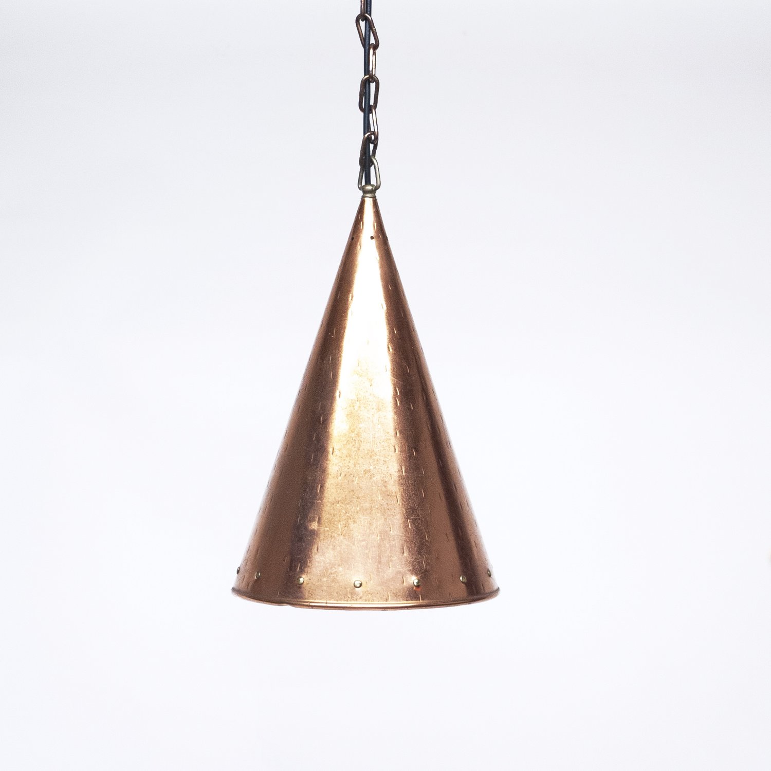 Danish Hand-Hammered Copper Pendant Lamp From E. S. Horn Aalestrup, 1950s