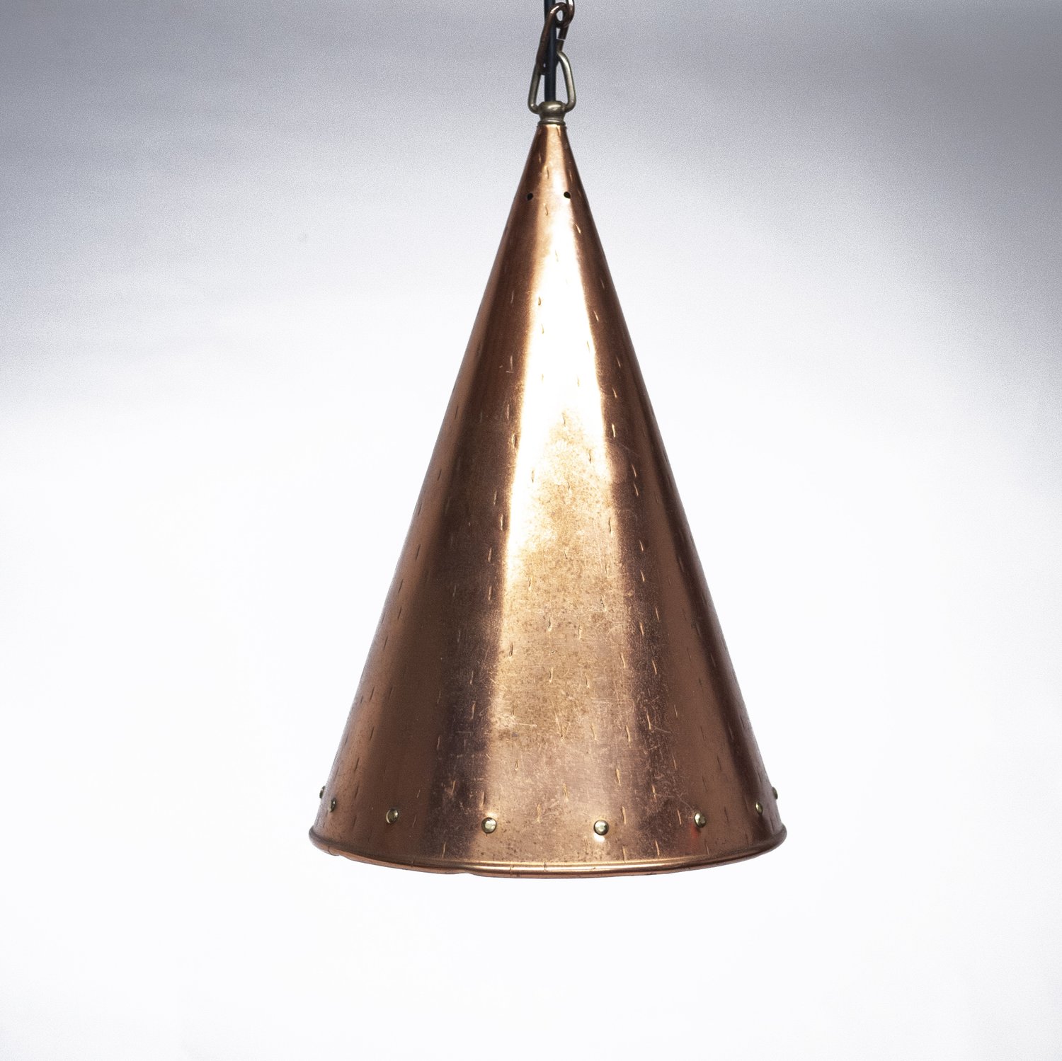 Danish Hand-Hammered Copper Pendant Lamp From E. S. Horn Aalestrup, 1950s