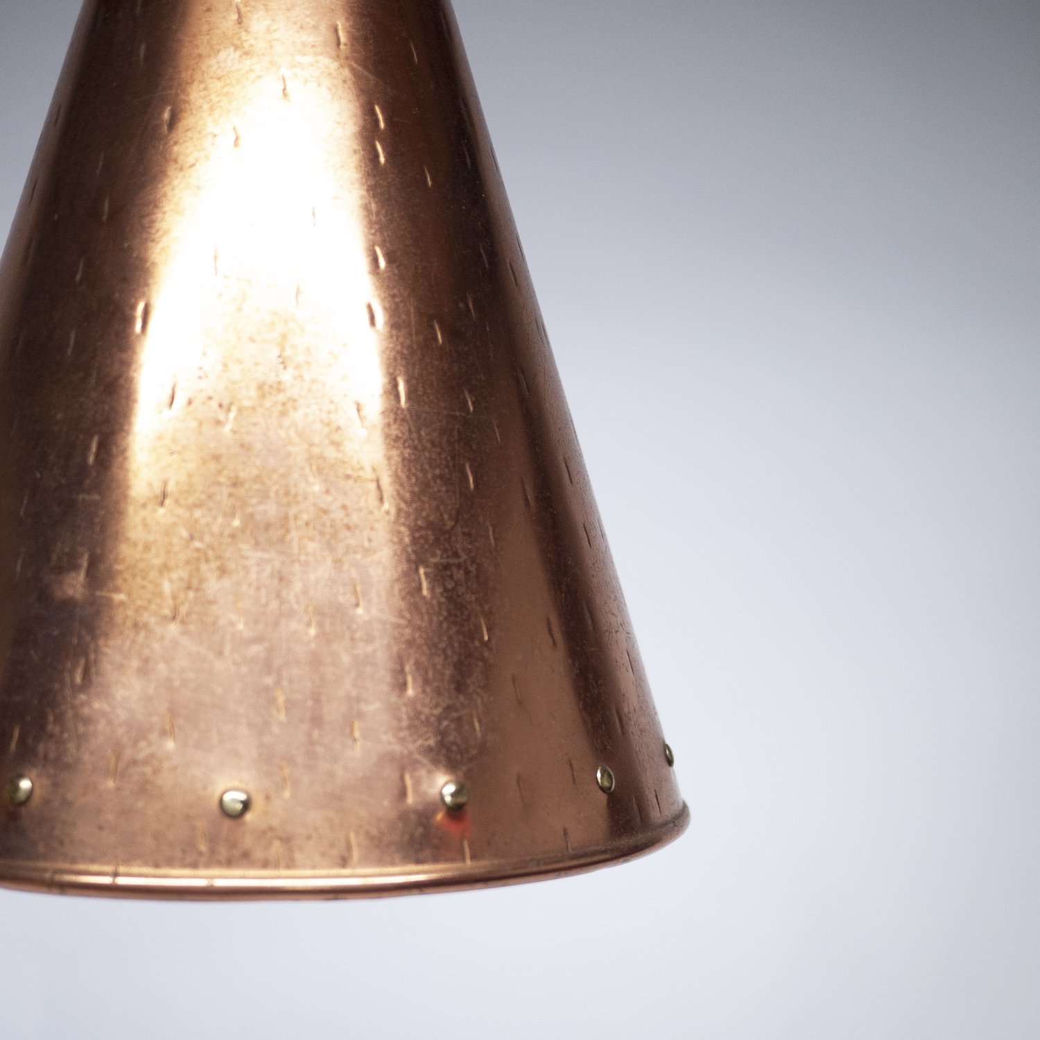 Danish Hand-Hammered Copper Pendant Lamp From E. S. Horn Aalestrup, 1950s