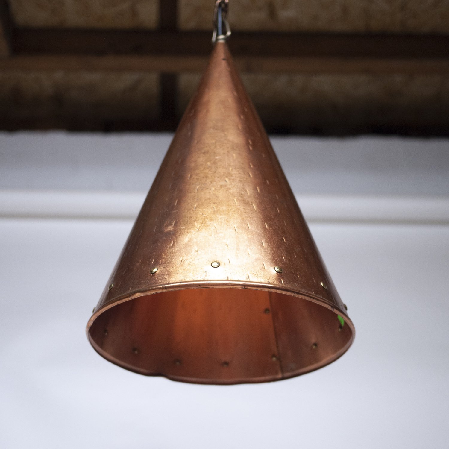 Danish Hand-Hammered Copper Pendant Lamp From E. S. Horn Aalestrup, 1950s