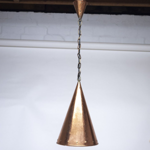 Danish Hand-Hammered Copper Pendant Lamp From E. S. Horn Aalestrup, 1950s