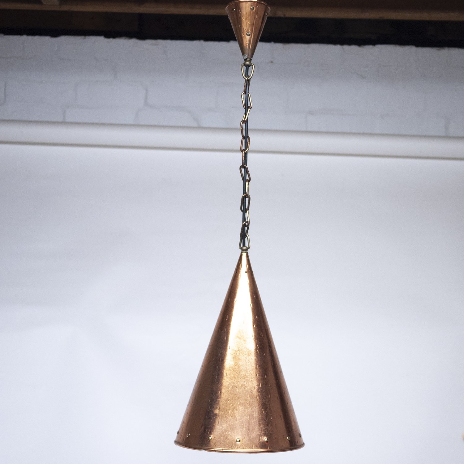 Danish Hand-Hammered Copper Pendant Lamp From E. S. Horn Aalestrup, 1950s
