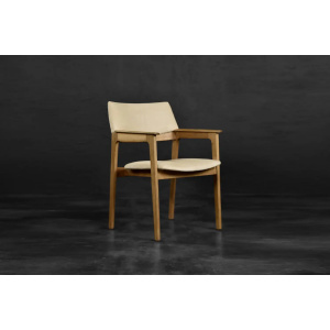 Vintage Mid-Century Scandinavian Modern Oak Executive Chair in Alcantara Fabric, 1960s