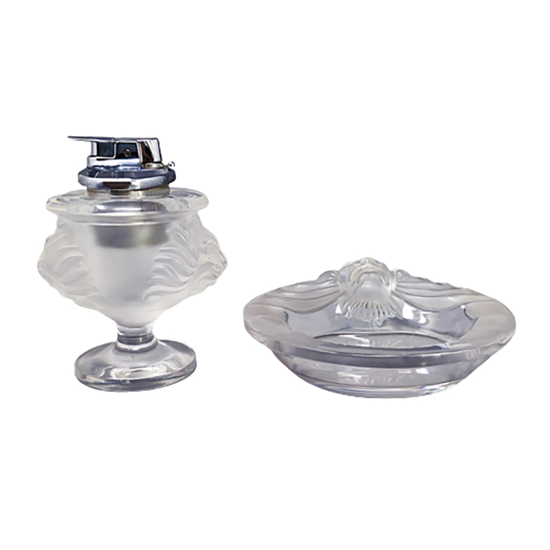 1970s Smoking Set by Lalique. Signed on The Bottom. Made in France
