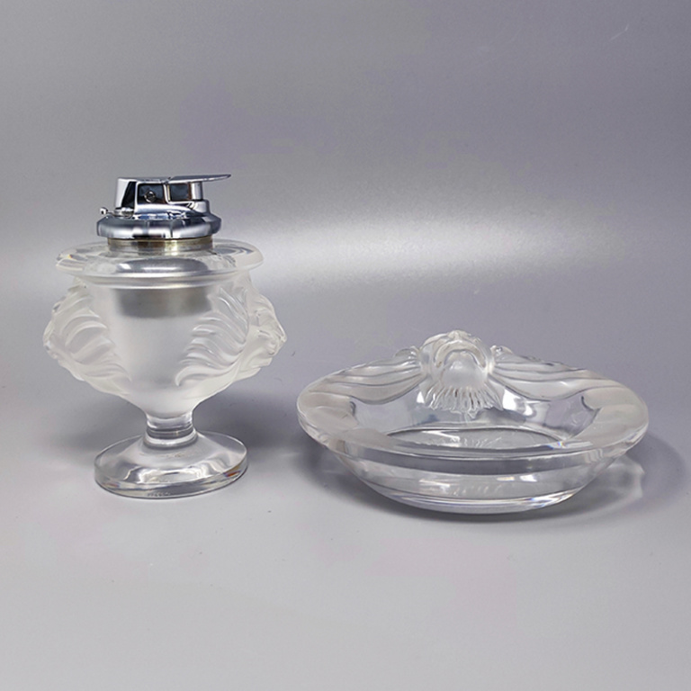 1970s Smoking Set by Lalique. Signed on The Bottom. Made in France - Image 3