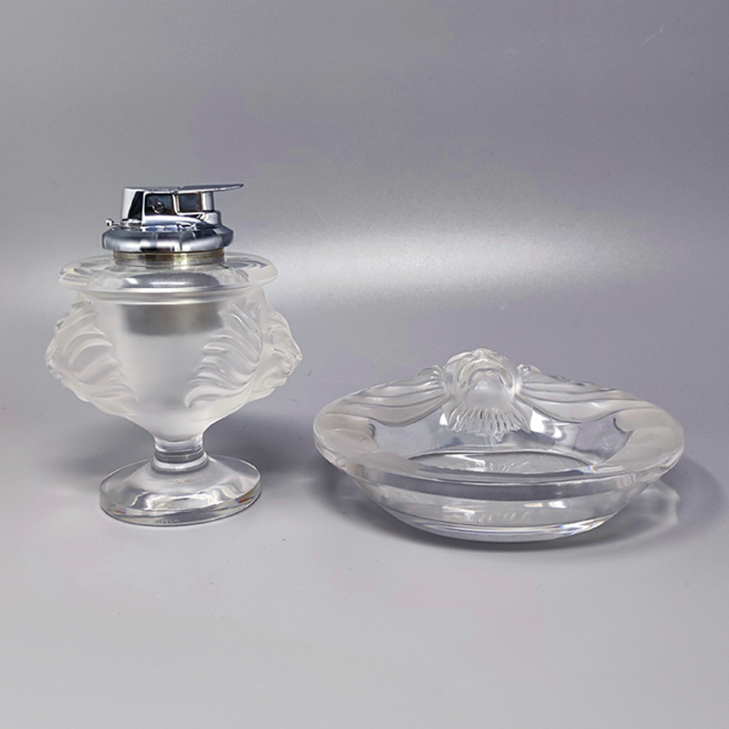 1970s Smoking Set by Lalique. Signed on The Bottom. Made in France