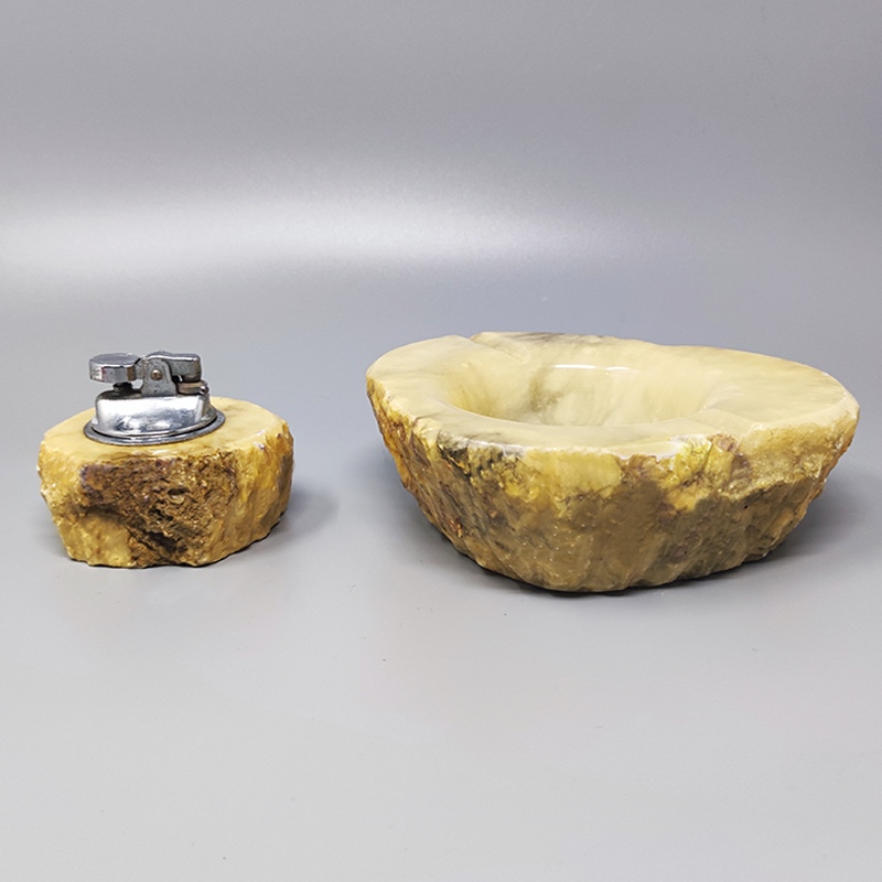 1960s Stunning Alabaster Smoking Set by Romano Bianchi