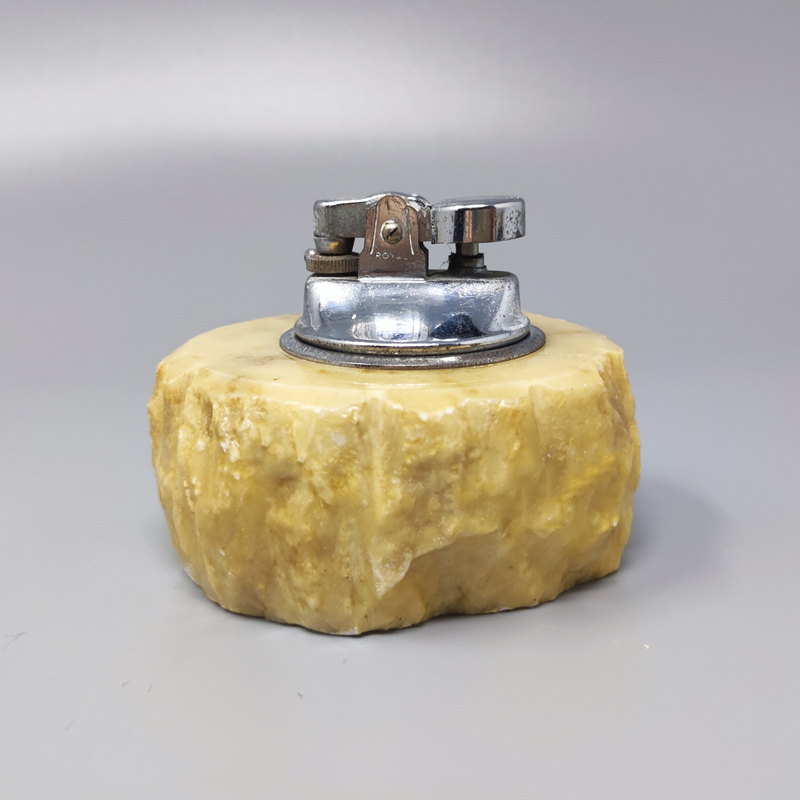1960s Stunning Alabaster Smoking Set by Romano Bianchi