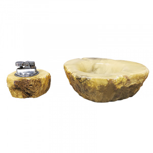 1960s Stunning Alabaster Smoking Set by Romano Bianchi
