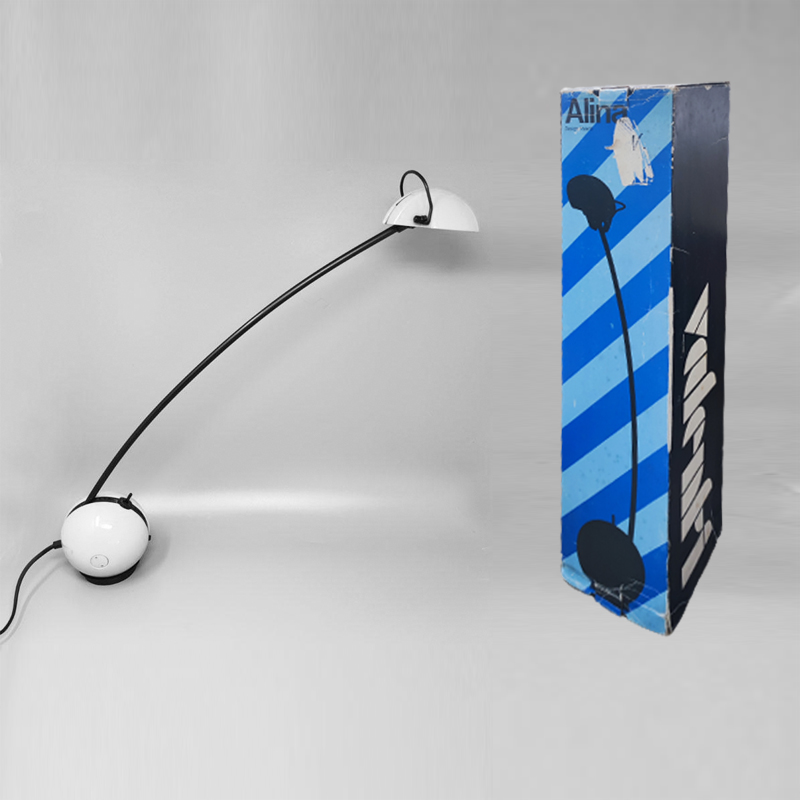 1970s Stunning White Table Lamp "Alina" by Valenti with Box. Made in Italy