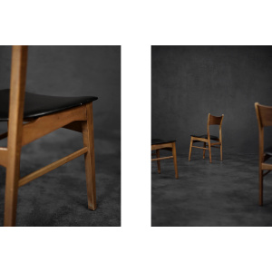 Vintage Classic Mid-Century Modern Scandinavian Dining Chairs in Beech and Teak Wood, 1960s, Set of 4