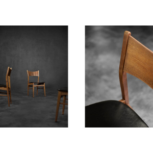Vintage Classic Mid-Century Modern Scandinavian Dining Chairs in Beech and Teak Wood, 1960s, Set of 4