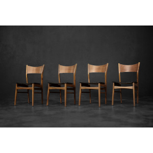 Vintage Classic Mid-Century Modern Scandinavian Dining Chairs in Beech and Teak Wood, 1960s, Set of 4