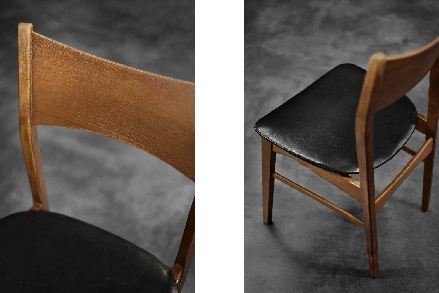 Vintage Classic Mid-Century Modern Scandinavian Dining Chairs in Beech and Teak Wood, 1960s, Set of 4