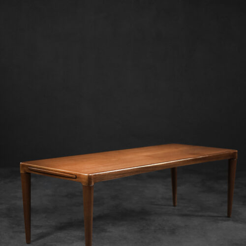 Vintage Classic Mid-Century Scandinavian Danish Modern Rosewood Coffee Table with Pull-Out Black Top, 1960s