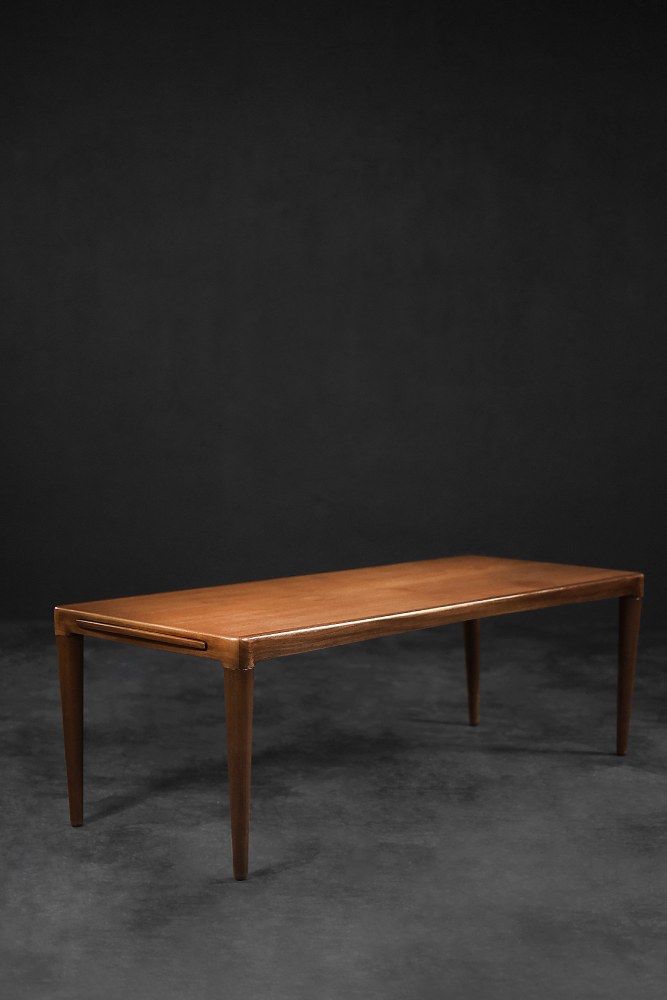 Vintage Classic Mid-Century Scandinavian Danish Modern Rosewood Coffee Table with Pull-Out Black Top, 1960s