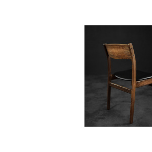 Vintage Mid-Century Modern Scandinavian Teak & Vinyl Dining Chairs, 1960s